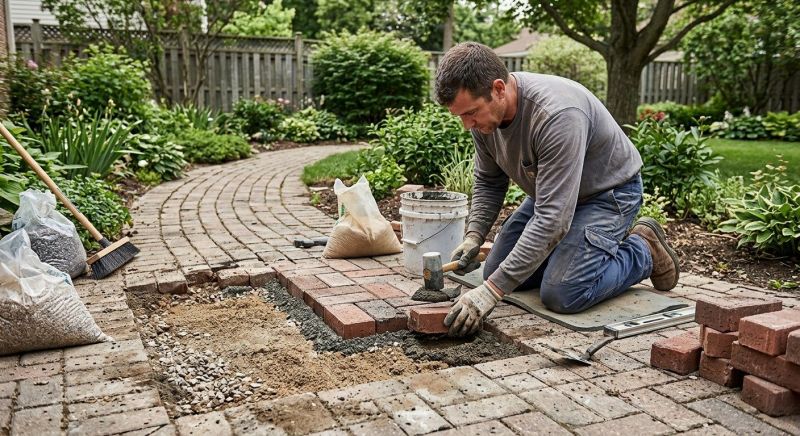 Brick Pathway Repair in Killeen, TX