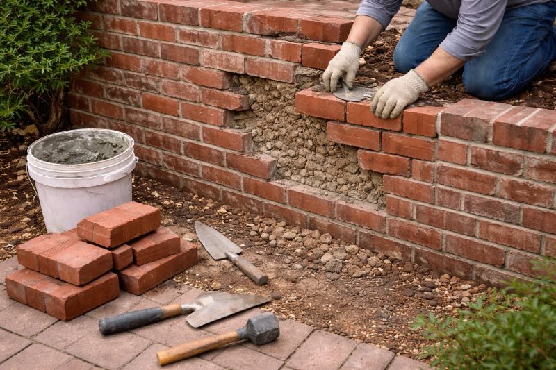Brick Retaining Wall Repair in Killeen, TX