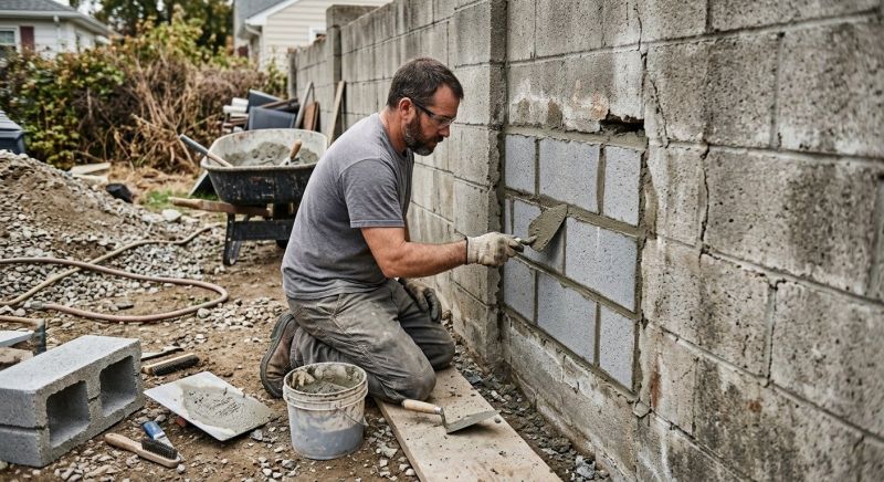 Cinder Block Wall Repair in Copperas Cove, TX
