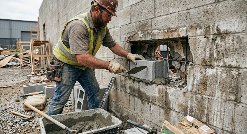 Cinder Block Wall Repair in Killeen, TX