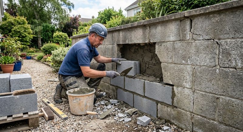 Cinder Block Wall Repair in Moody, TX